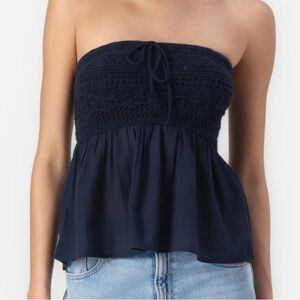 Hollister Strapless Crochet Top